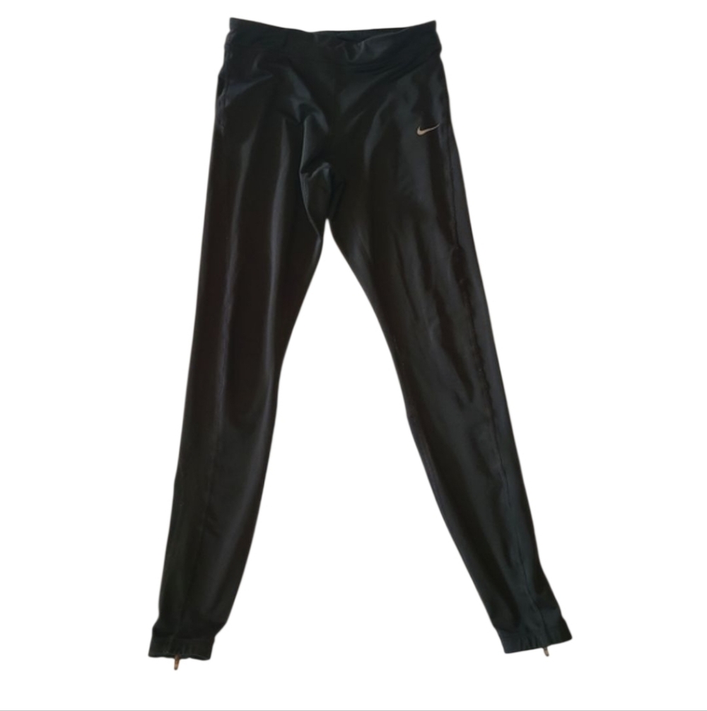 Black Nike Dry Fit Leggings with Zippered Legs Size S